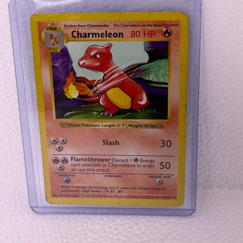 1999 Pokemon Base Set Charmeleon 24/102 Shadowless Stage 1